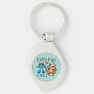 Llavero Símbolo divertido "Cutie Pies" Cute Pi y Pie Pun