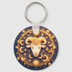 Llavero Símbolo dorado del zodiaco Aries