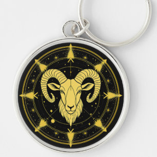 Llavero Símbolo dorado del zodíaco de Aries