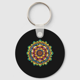 Llavero Símbolo Espiritual de Yoga Armonía Mandala Colorid