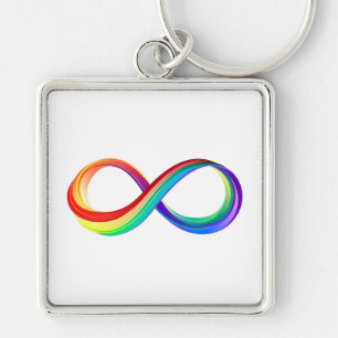 Llavero Símbolo infinito arcoiris en capas