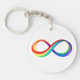 Llavero Símbolo infinito arcoiris en capas