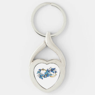 Llavero Símbolo infinito de mariposas Morpho azules