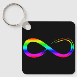 Llavero Símbolo infinito Lgbt Orgullo Gay Arcoiris Negro