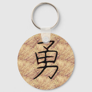 Llavero Símbolo kanji para valiente