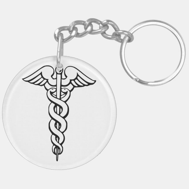 Llavero Símbolo médico de Caduceus (Atrás Derecha)