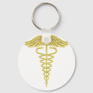 Llavero Símbolo médico de oro de Caduceus