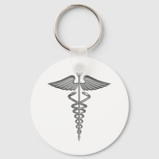 Llavero Símbolo médico plateado