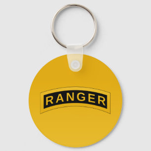 Llavero Símbolo militar RANGER Diseño de texto en amarillo
