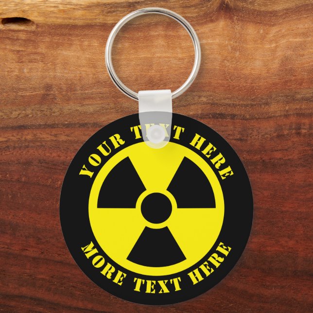 Llavero Símbolo nuclear radioactivo nuez negra y amarilla (Anverso)