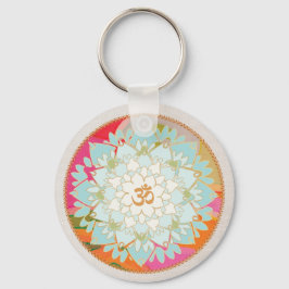 Llavero símbolo OM Lotus Mandala