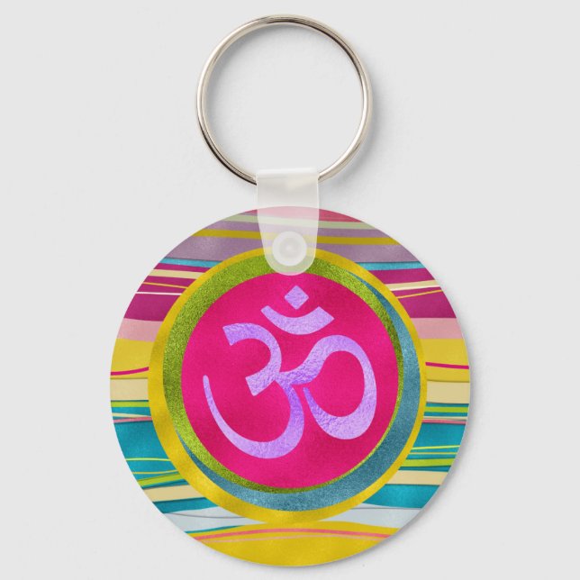 Llavero símbolo OM Purpurina colorido (Anverso)