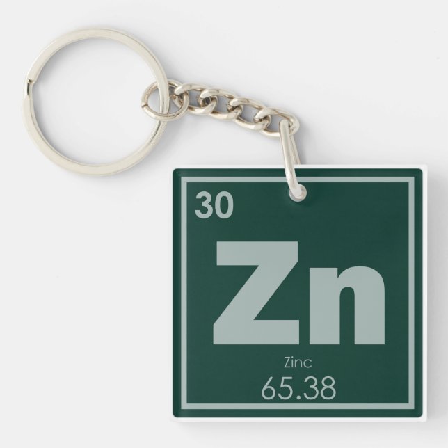 Llavero Símbolo químico de zinc de fórmula química geo (Frente)