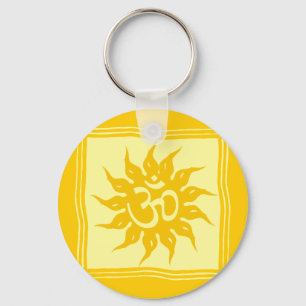 Llavero Símbolo religioso indio: Om y Surya
