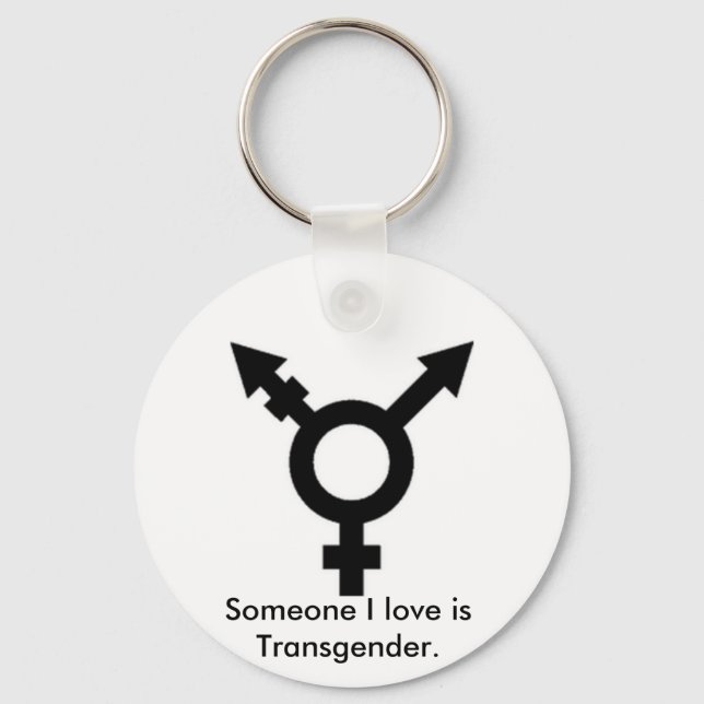 Llavero símbolo trans, alguien que amo es transgénero. (Anverso)
