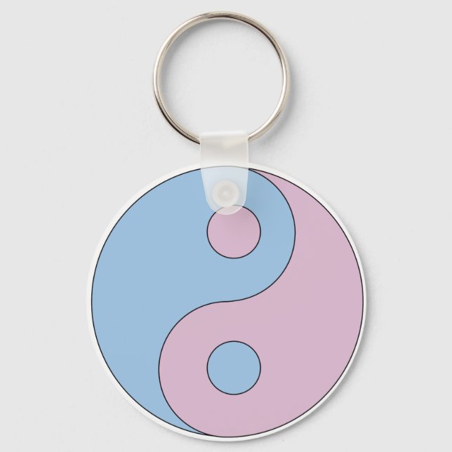 Llavero Símbolo transgénero Yin Yang (Anverso)