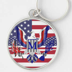 Llavero Símbolo y bandera del águila estadounidense