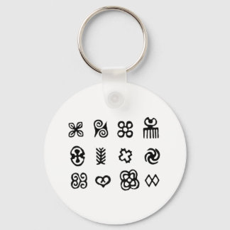 Llavero Símbolos africanos Adinkra blanco y negro