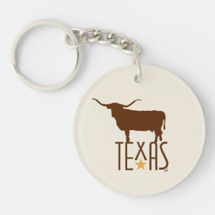 Llavero Símbolos de Texas, Longhorn, marrón