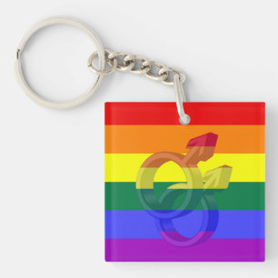 Llavero Símbolos del orgullo masculino Bandera arco iris