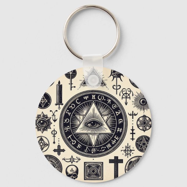 Llavero Símbolos mágicos Occult Antique Art Keychain (Anverso)
