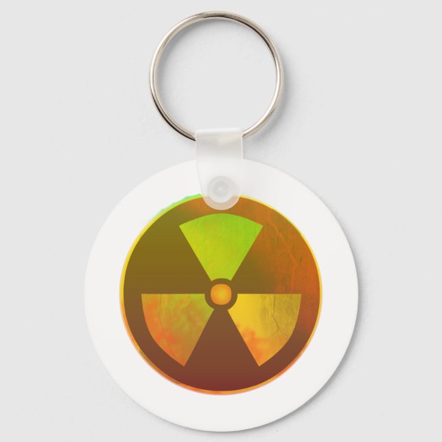 Llavero Símbolos nucleares resplandor radiactivo (Anverso)