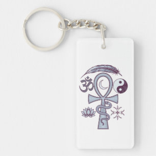 Llavero Símbolos sagrados - Equilibrio de ánkh, serpiente
