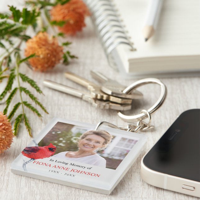 Llavero Simpatía Cardinal En La Foto De La Memoria Amada (Frente Derecha)