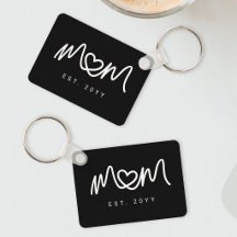 Simple Black and White Script  Mom Established Est
