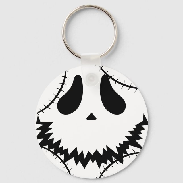 Llavero Simple cara de calabaza de halloween jack-o-lanter (Anverso)
