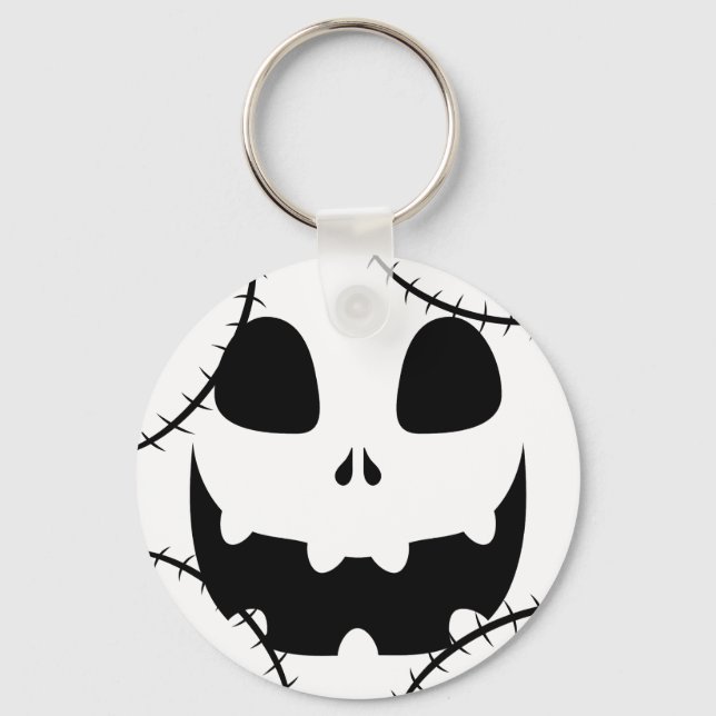 Llavero Simple cara de calabaza de halloween jack-o-lanter (Anverso)