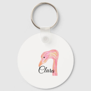 Llavero Simple cisne cara rojo rosa acuarela animal person