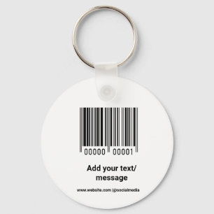 Llavero simple código de barras personalizado agregue su t