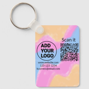 Llavero Simple código qr minimalista agregar logo escanear