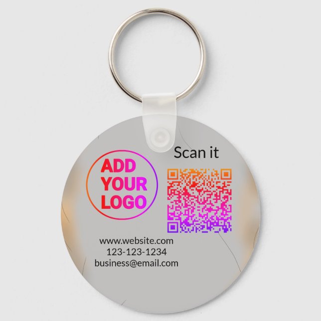 Llavero Simple código qr minimalista agregar logo escanear (Anverso)