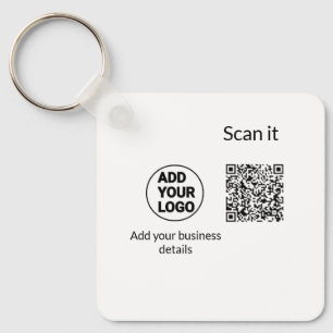 Llavero Simple código qr minimalista agregar logo escanear