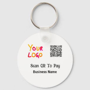 Llavero Simple código qr mínimo para pagar nombre de la em
