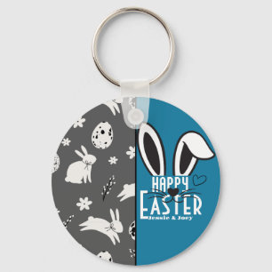 Llavero simple conejito de Pascua simple lindo personaliza