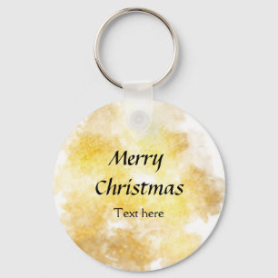 Llavero Simple dorado agrega tu texto feliz Navidad person