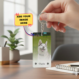 Llavero Simple Elegant Chic Double Pet Photo Keychain 