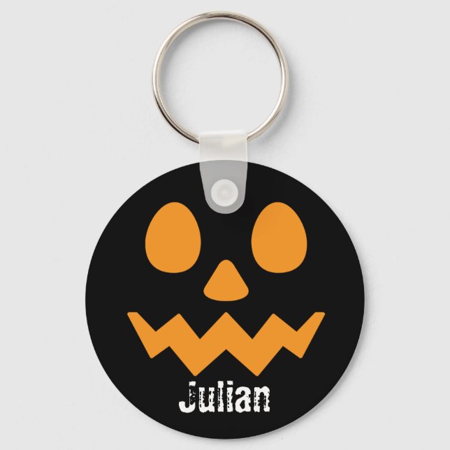 Llavero Simple Halloween Day Jack-o-Lantern Nombre de cala (Anverso)