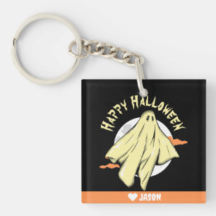Llavero Simple Happy Halloween fantasma