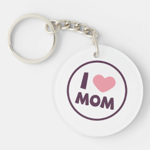 Llavero Simple I Love Mom's Day Keychain