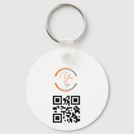 Llavero Simple Logo QR Code Business White