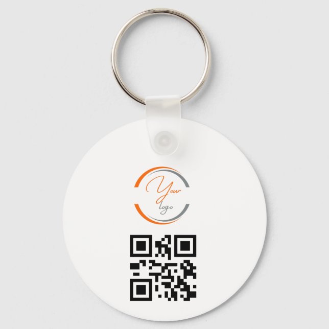 Llavero Simple Logo QR Code Business White (Anverso)