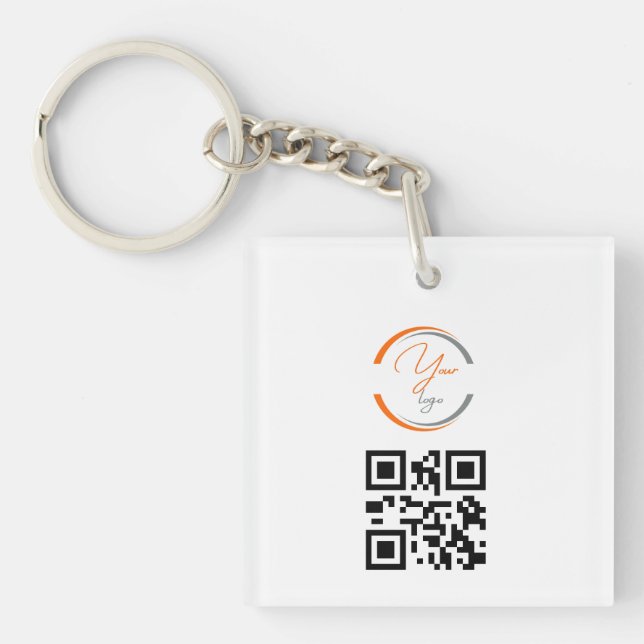 Llavero Simple Logo QR Code Business White (Frente)