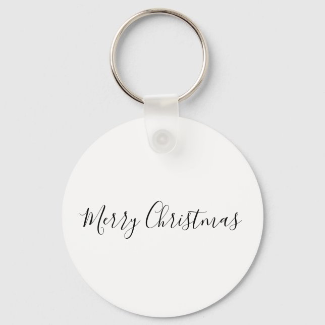 Llavero SIMPLE MÍNIMA FELIZ Tarjeta de Navidad Clásica Ron (Anverso)