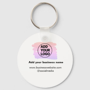 Llavero simple minimal agrega tu logo/diseño acuarela    