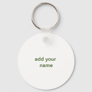 Llavero Simple minimal verde añade tu texto nombre foto pe