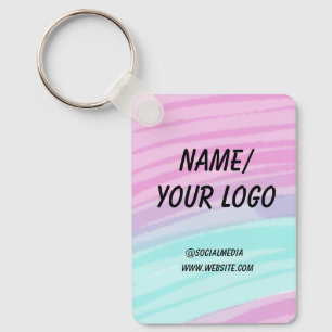 Llavero simple mínimo añadir el nombre de logotipo acuarel